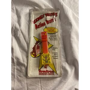 Vintage 90s Looney Tunes Taz Armitron Action Watch Yellow Red Strap NIB